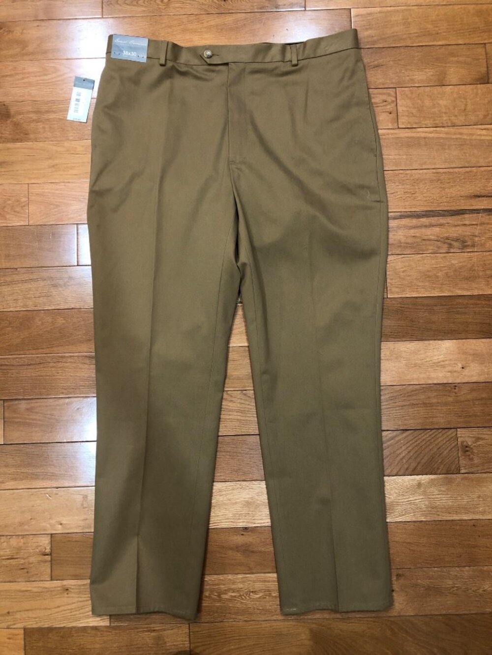 NWT Daniel Cremieux Signature Collection Olive Brown Cotton Dress Pants 38 x 30
